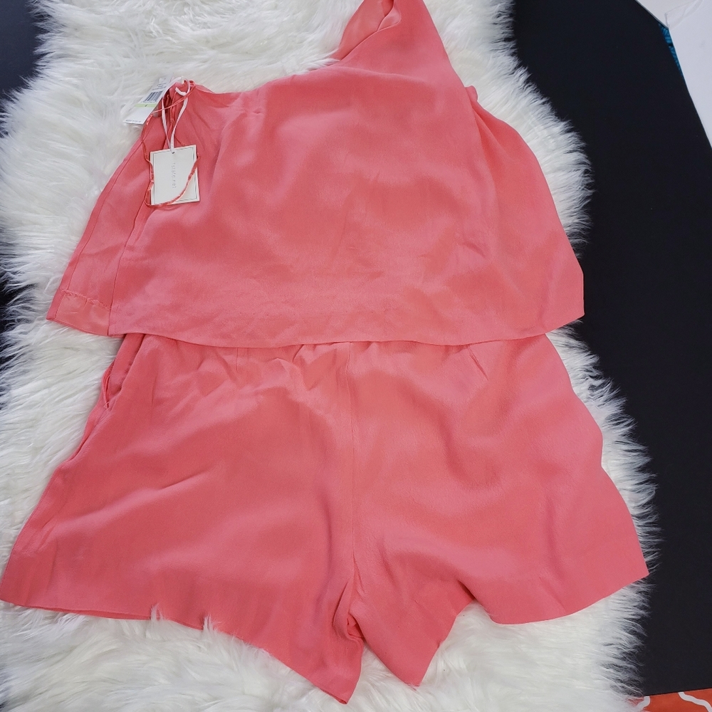 1. State Women's Havana Coral Romper One Shoulder Size 4 - Picture 8 of 10
